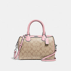 Coach f32203 Mini Bennet Satchel In Signature Khaki Petal