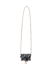 Dior S5654CTZQ Saddle Nano Pouch Blue Dior Oblique Jacquard