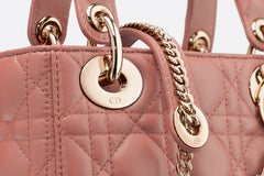 Dior Mini Lady Bag In Pink Lambskin