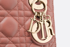 Dior Mini Lady Bag In Pink Lambskin