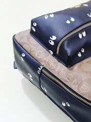 Disney X Coach F72816 Medium Charlie Backpack In Signature Canvas With Snow White And The Seven Dwarfs Eyes Print Khaki Multi