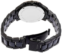 Fossil Es4117 Gwynn Chronograph Black Stainless Steel And Glitter Acetate Watch