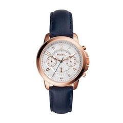 Fossil Es4030 Gwynn Chronograph Navy Leather Watch