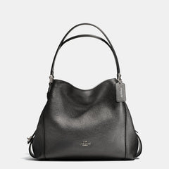 Coach F87399 Edie Shoulder Bag Metallic Graphite