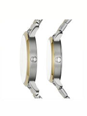 Fossil Bq2467set His And Her Fenmore Midsize Multifunction Stainless Steel Watch Gift Set