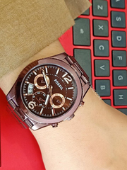 Fossil Perfect Boyfriend Multifunction Wine Stainless Steel Watch