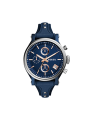 Fossil ES4113 Original Boyfriend Chronograph Blue Leather Watch