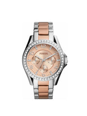 Fossil ES4145 Womens Riley Two-Tone Stainless Steel Bracelet Watch