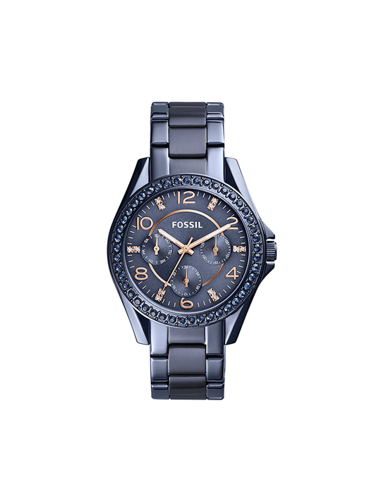 Fossil ES4294 Riley Multifunction Blue Stainless Steel Watch