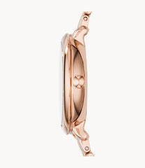 Fossil Es3799 Jacqueline Mini Rose-Tone Stainless Steel Watch