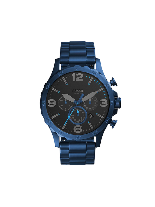 Fossil JR1530 Nate Chronograph Blue Stainless Steel Watch