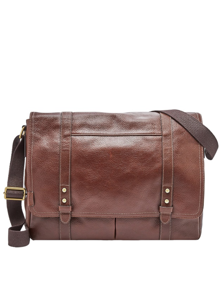 Fossil SBG1130200 Travis Messenger Brown Leather Bag