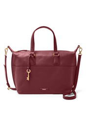 Fossil SHB13806090 Julia Leather Satchel Wine