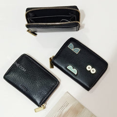 Fossil SL7622001 RFID Mini Zip Card Case Black Wallet