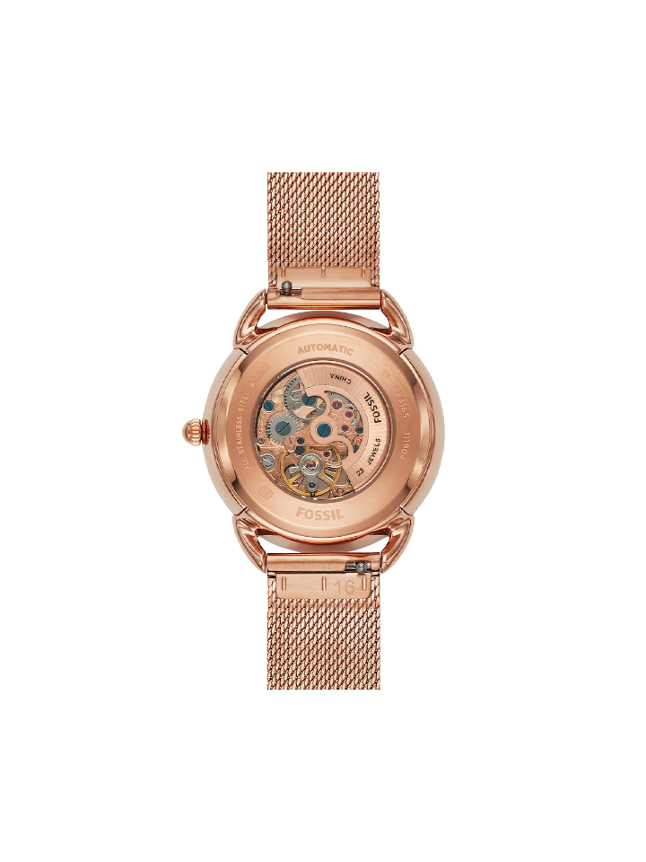 Fossil Tailor Mechanical Rose Gold Tone Stainless Steel Watch