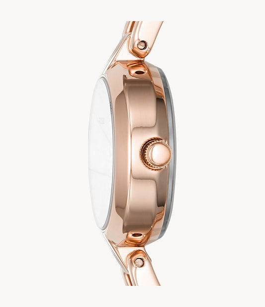 Fossil Bq3560 Kerrigan Mini Three Hand Rose Gold Tone Stainless Steel Watch