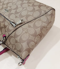 Coach F79998 Signature Prairie Khaki Dark Fuschia