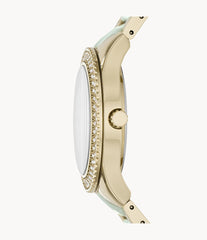 Fossil Es4757 Stella Multifunction Two Tone Stainless Steel And Acetate Watch