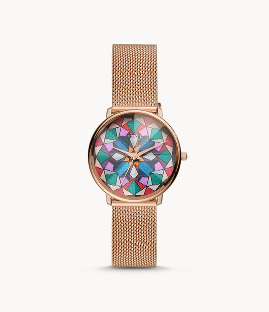 Fossil LE1091 Damenuhr Prismatic Kaleido Edelstahl Rosegold