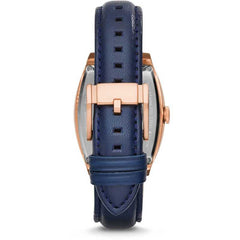 Fossil ME3048 Narrator Automatic Blue Dial Blue Leather Strap Mens Watch