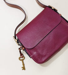Fossil ZB6759609 Harper Small Saddle Crossbody Wine Bag