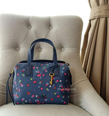 Fossil ZB6907400 Emma Satchel Navy Polka Bag