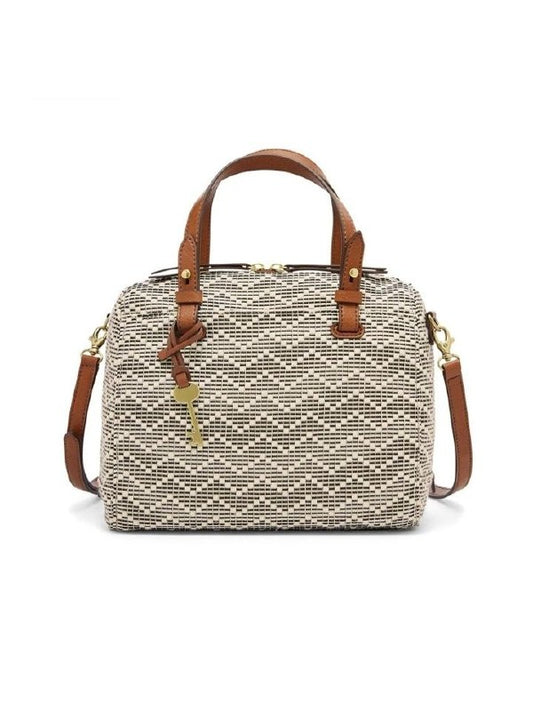 Fossil ZB7257558 Rachel Fabric Satchel Neutral Stripe