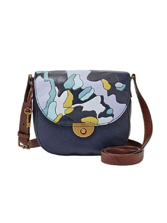 Fossil ZB6852403 Emi Crossbody Saddlebag Blue Multi