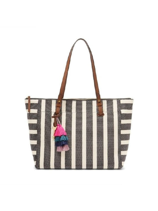 Fossil Zb7497080 Rachel Tz Tote Black Stripe