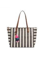Fossil Zb7497080 Rachel Tz Tote Black Stripe