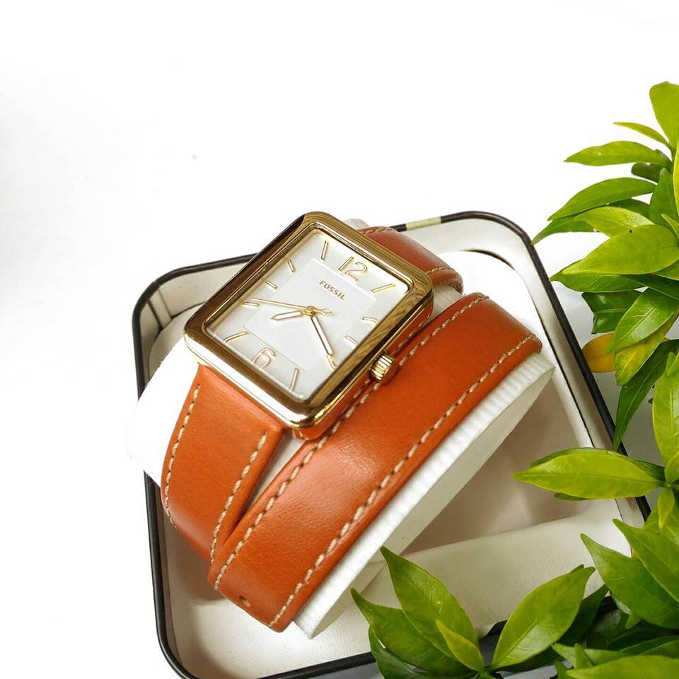 Jam Tangan Fossil Es4159 Atwater Three hand Luggage Leather Brown