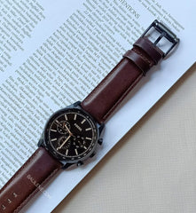 Fossil BQ2457 Sullivan Multifunction Brown Leather Watch Jewelry