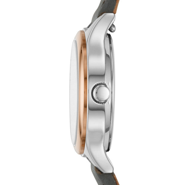 Fossil BQ3135 Suitor Mini Three Hand Grey Leather Watch Balilene