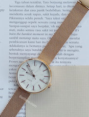 Fossil BQ3491 Hutton Three-hand Rose Gold Tone Stainless Steel Watch