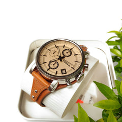 Fossil ES4046 Boyfriend Sport Chronograph Brown Leather Watch