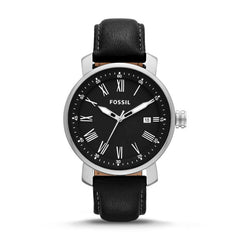Fossil BG1015 Rhett Black Three-hand Leather Watch