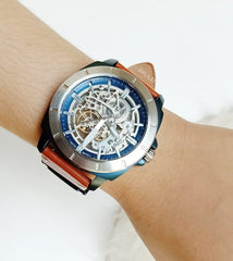 Fossil Bq2427 Privateer Sport Mechanical Luggage Leather Watch