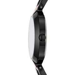 Fossil Bq3437 Kerrigan Black Rose Gold Three-hand Two-tone Stainless Steel Watch