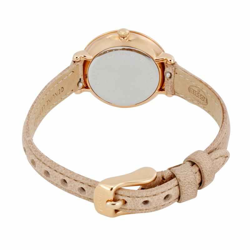 Fossil ES3802 Jacqueline Mini Dial Silver Sand Leather Ladies Watch Balilene