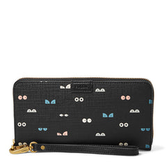Fossil SL7199016 Emma Rfid Large Zip Clutch Black Multi
