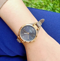 Fossil Es3077 Georgia Smoke Leather Watch