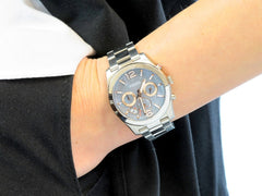 Fossil Es3880 Perfect Boyfriend Gray Mother Of Pearl Dial Ladies Watch