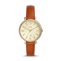 Fossil Es4293 Jacqueline Champagne Dial Brown Leather Watch
