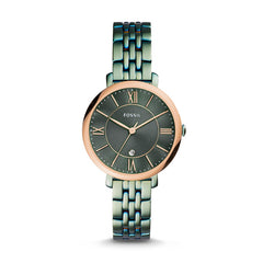 Fossil Es4323 Jacqueline Three-Hand Date Alpine Green Stainless Steel Watch