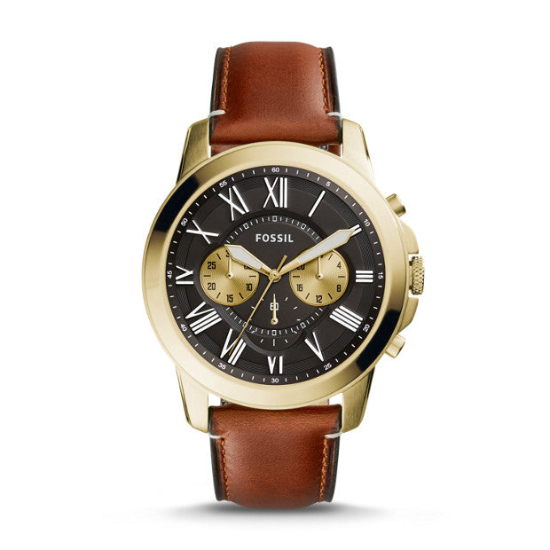 Fossil FS5297 Grant Chronograph Light Brown Leather Watch