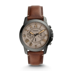 Fossil FS5214 Grant Chronograph Dark Brown Leather Watch