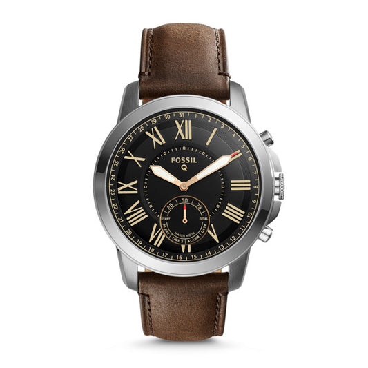 Fossil Ftw1156 Q Grant Hybrid Smartwatch Leather Strap Brown