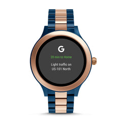 Fossil Ftw6002 Q Venture Round Digital Blue Dial Ladies Smartwatch