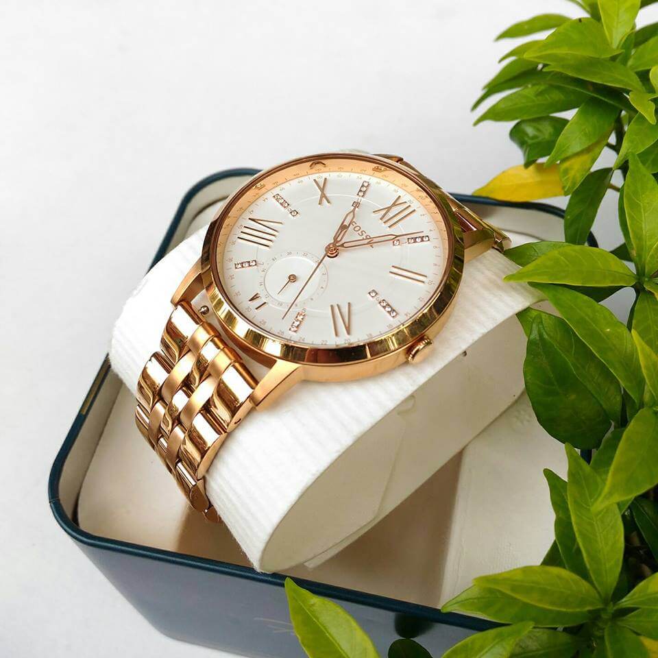 Jam Tangan Fossil ES4246 Gazer Multifunction Rose Gold Stainless Steel Balilene
