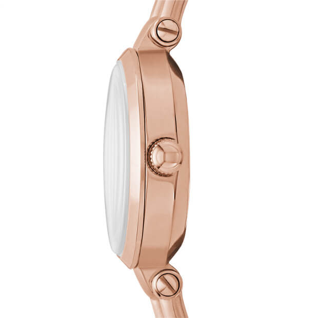 Jam Fossil Es3862 Georgia Rose Dial Grey Leather Ladies Watch Balilene